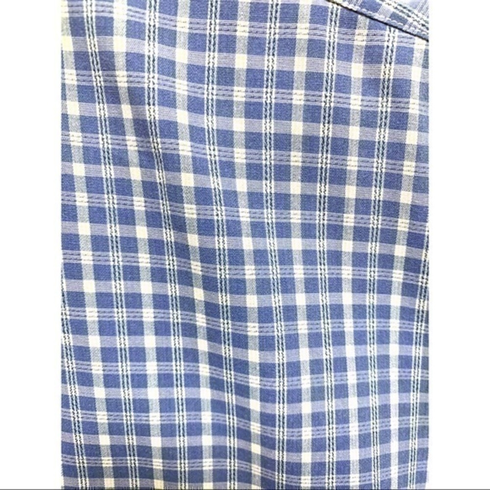 Robert Talbott Blue Gingham Button Down Shirt - image 5